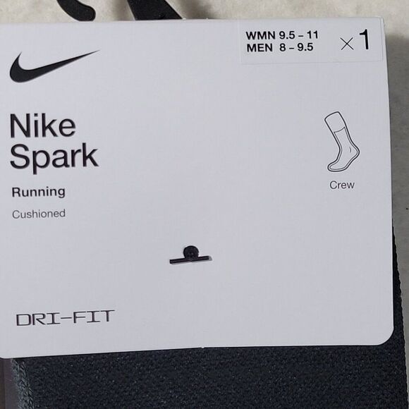 Nike Spark Cushioned Running Crew Socks Women 9.5-11 Men 8-9.5 Reflective 2 Pair - Picture 5 of 10